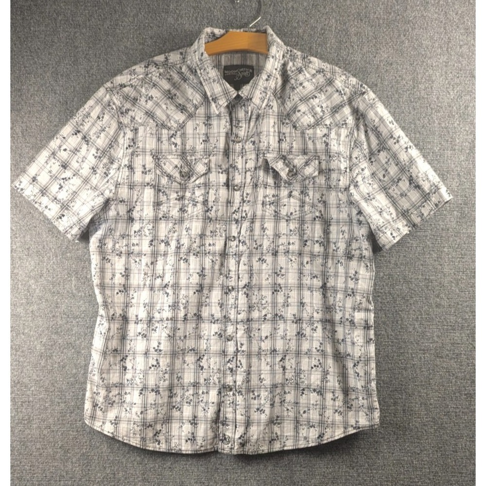 Moon Spirit by Brad Paisley Floral Plaid Pearl Snap Western Shirt XL